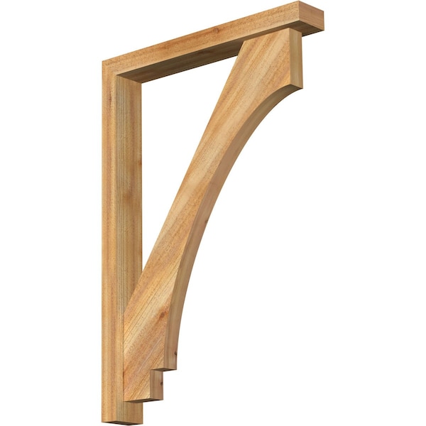 Ekena Millwork Imperial Block Rough Sawn Bracket w/ Offset Brace, Western Red Cedar, 4"W x 26"D x 38"H BKT0402X26X38IMP05RWR - main